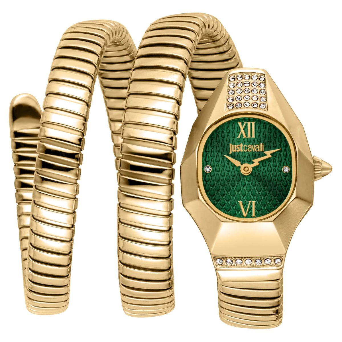 Just Cavalli Lunara Women's Yellow Gold Watch with Green Dial