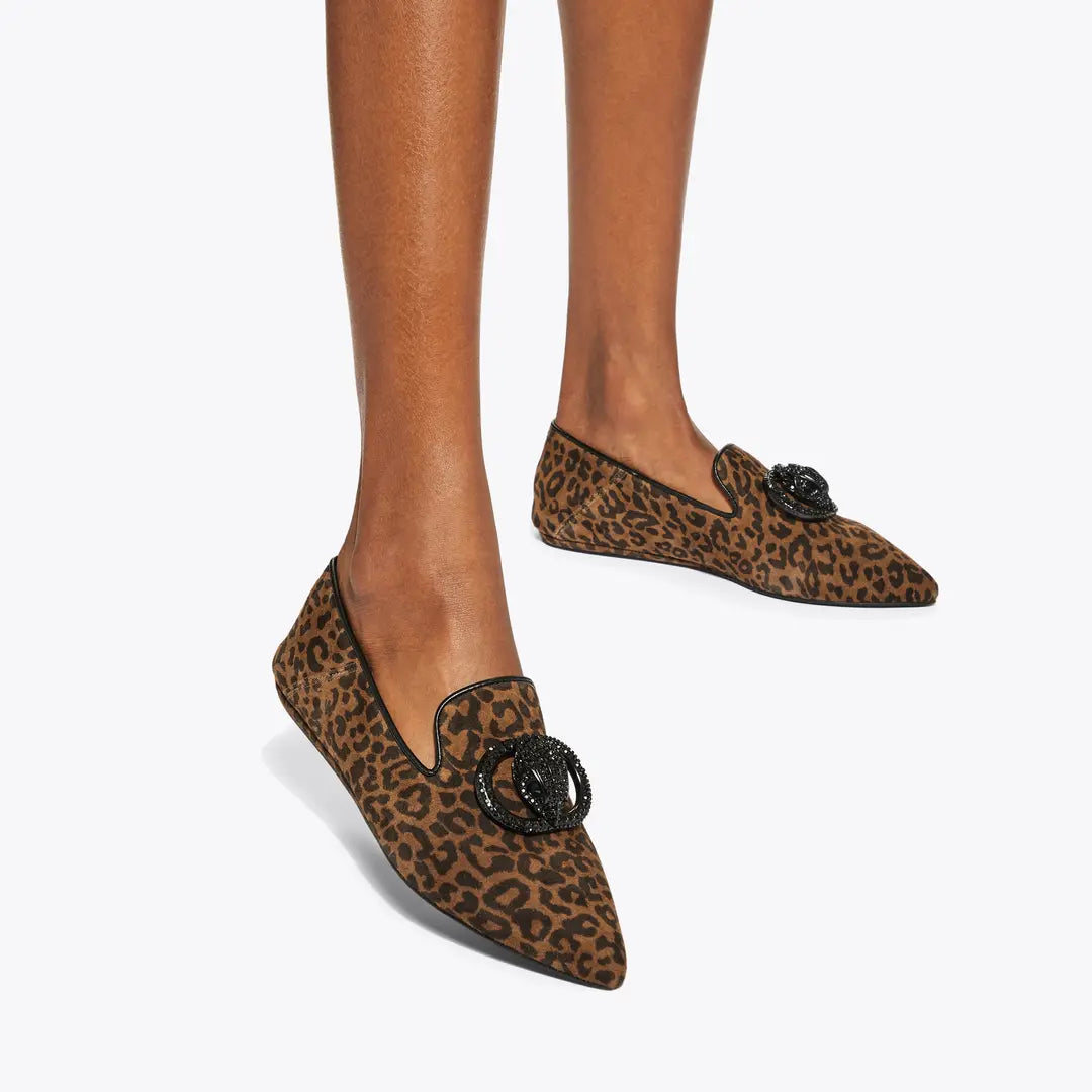 By Order -Kurt Geiger London Women's Chelsea Point Leopard Suede Slip-On Loafers
