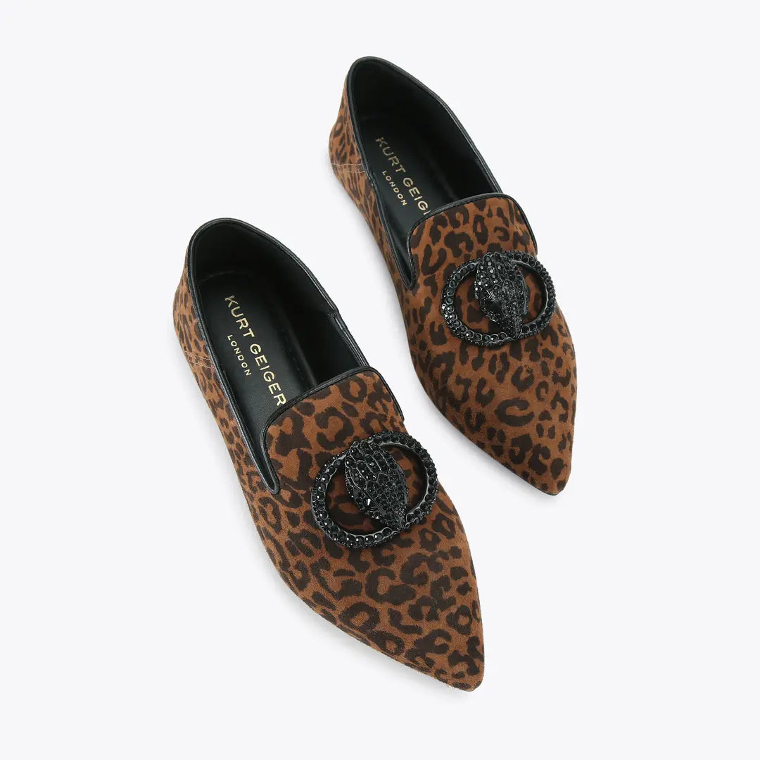 By Order -Kurt Geiger London Women's Chelsea Point Leopard Suede Slip-On Loafers