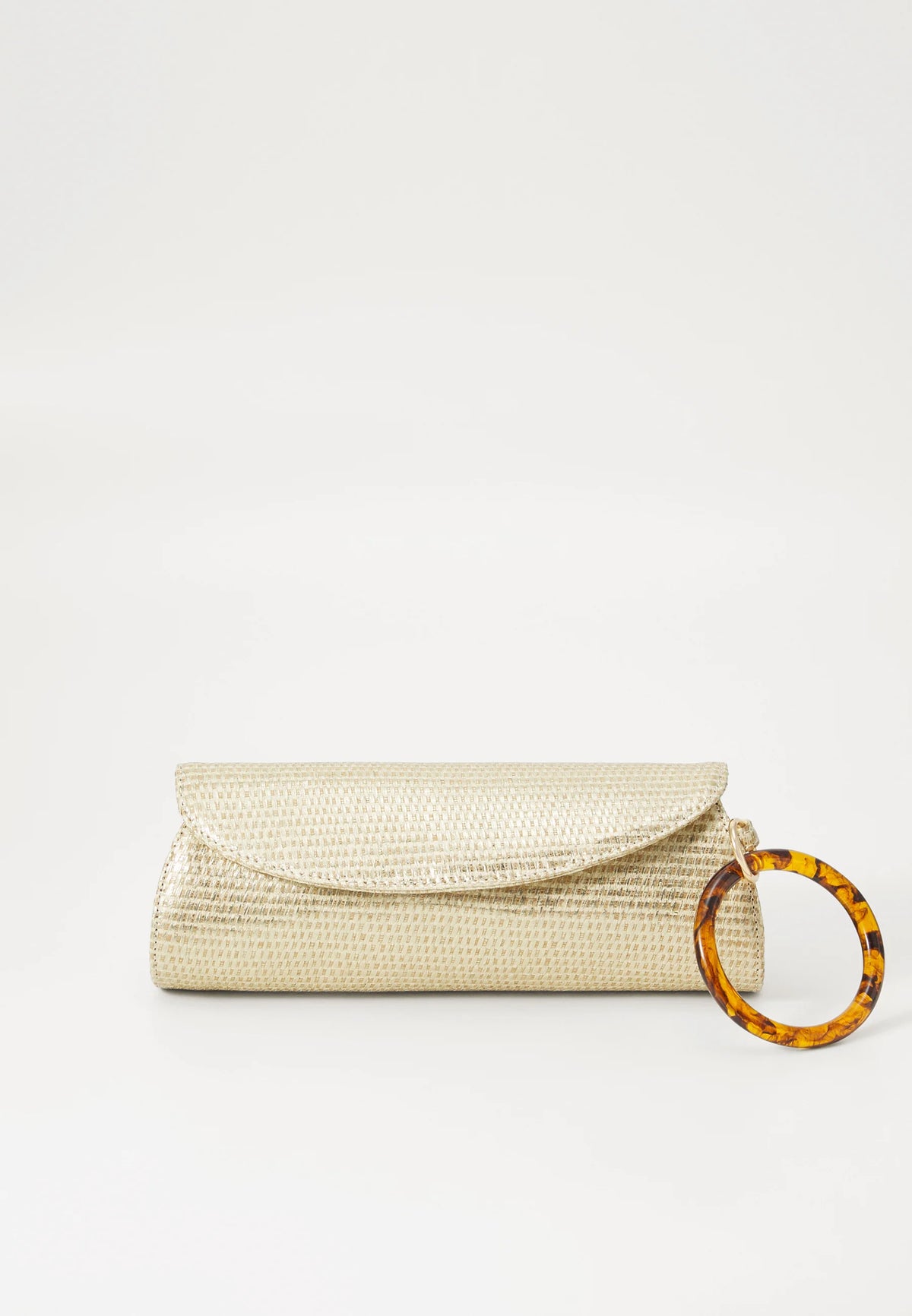 Parfois Paper Straw Envelope Clutch Bag with Ring Handle