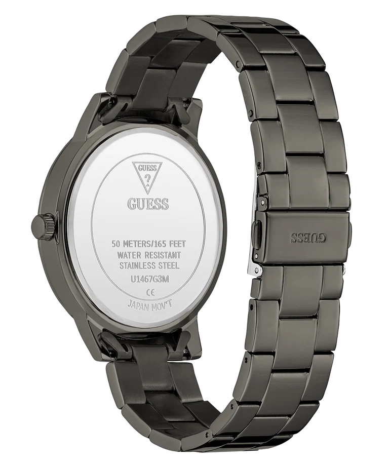 GUESS Men's Wyatt Gunmetal Stainless Steel Analog Watch
